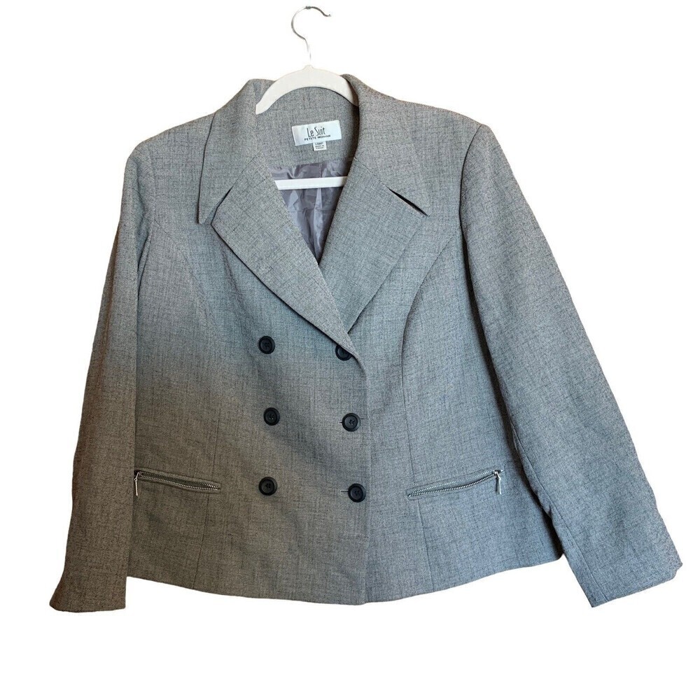 Le Suit Size 14WP Petite Multicolor Print Button Suit Blazer Career Jacket